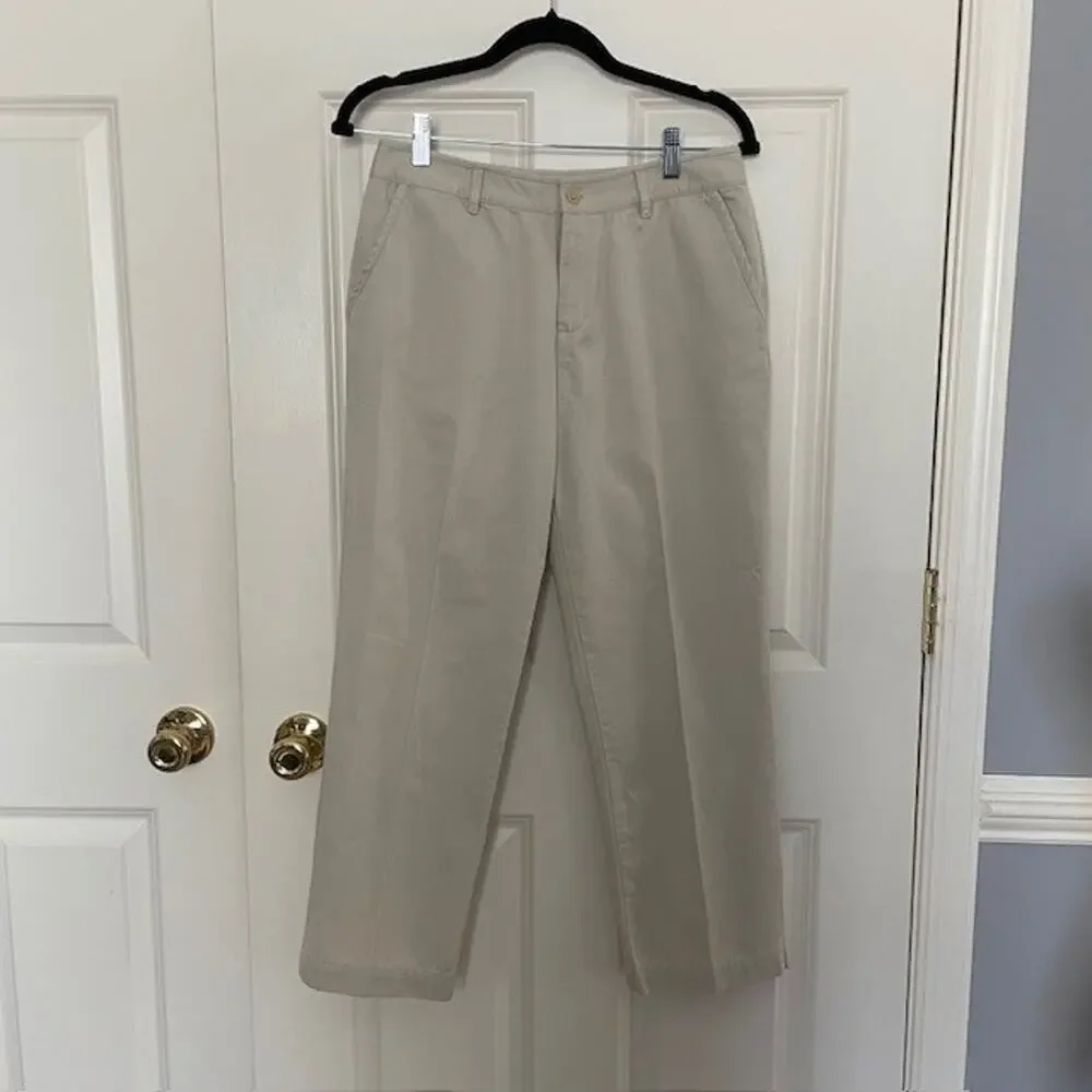 Lauren Ralph Lauren Sz 4 Woman Khaki Chino Straight Pants Cotton Classic Preppy